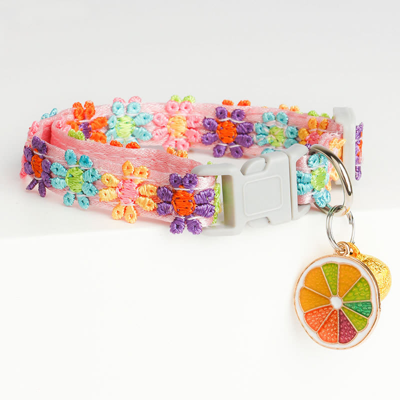 Lace Embroidery Trim Bell Pet Collar view 12