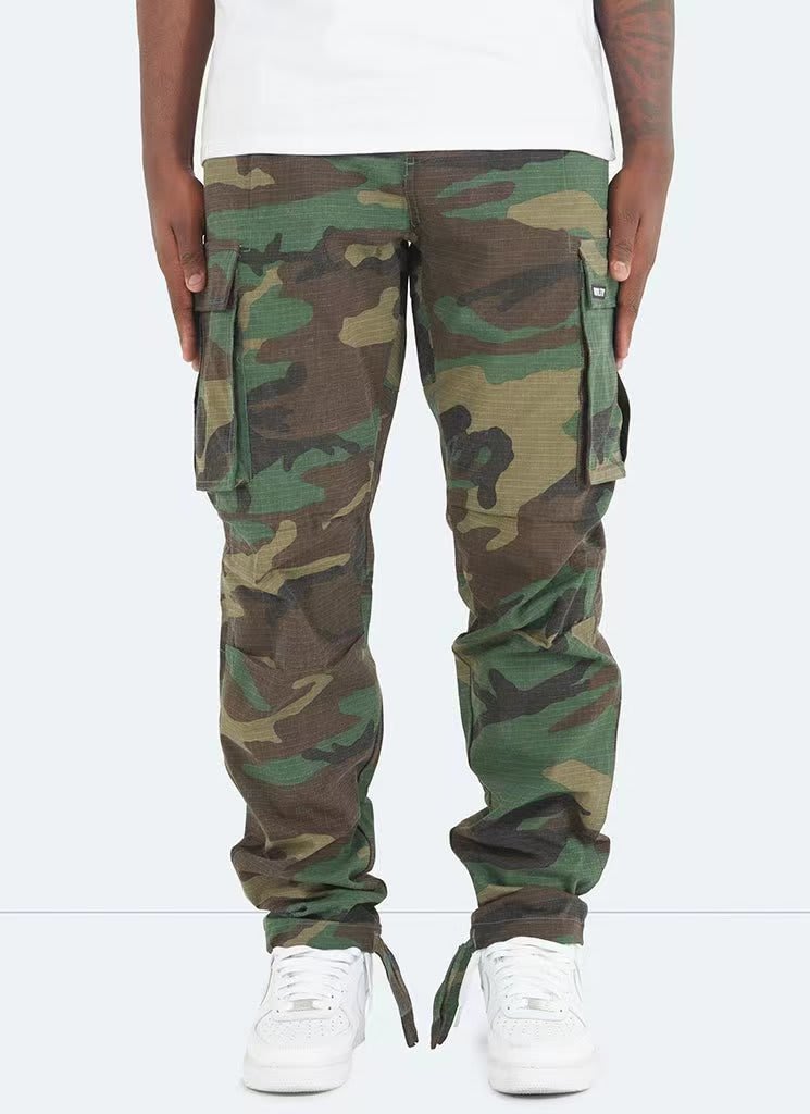 Men's Overalls European And American Independent Station Foreign Trade Drawstring Multi-pocket Casual Trousers view 8