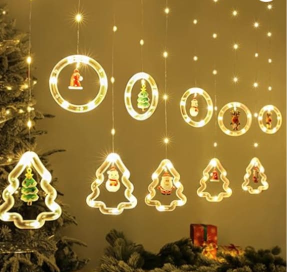 Christmas Curtain Lighting Chain Decoration view 10