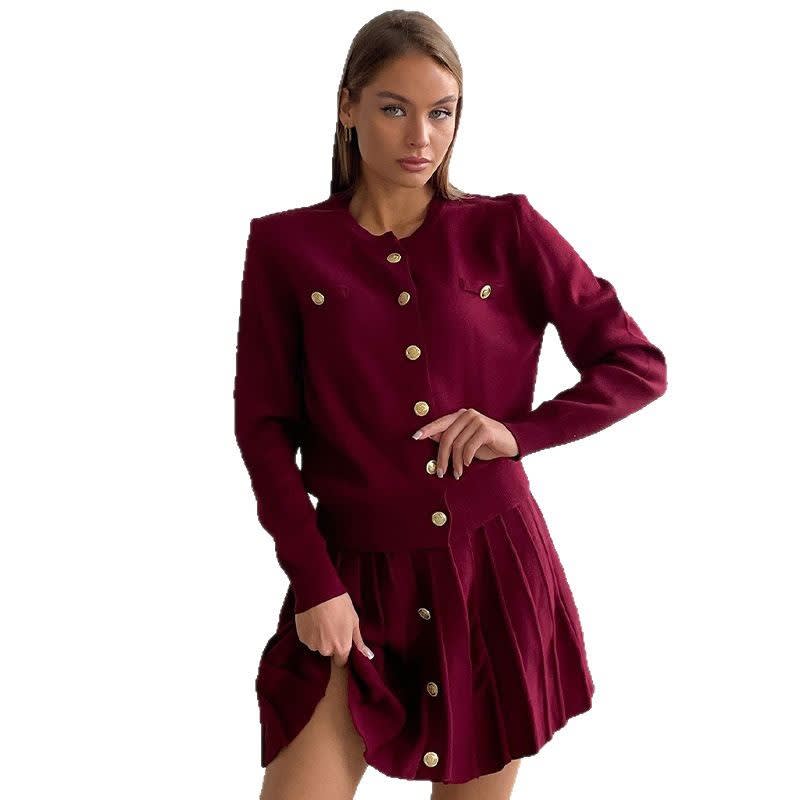 High Waist Crimp A- Line Skirt Suit Elegant Skirt Outfit view 1