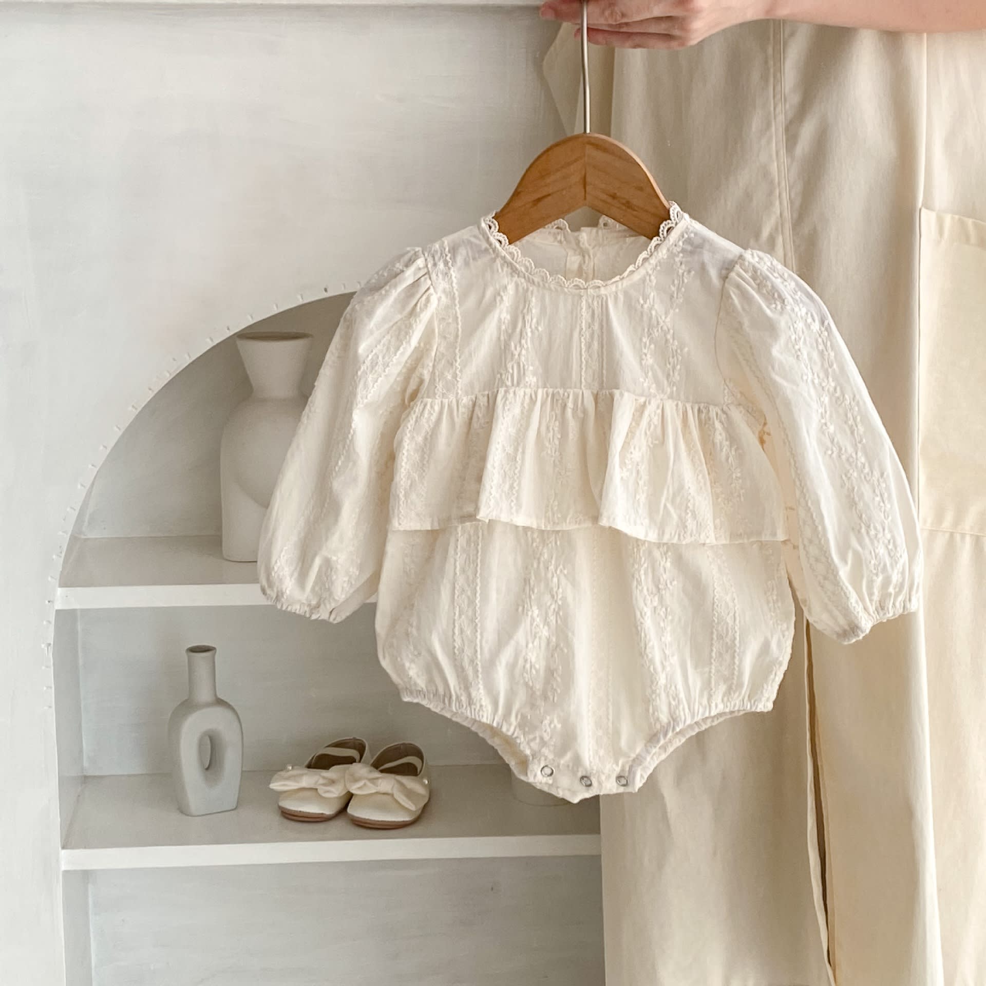 New Lady Puff Sleeve Small Skirt Design Sense Long Cuff Jumpsuit Baby Girl view 5