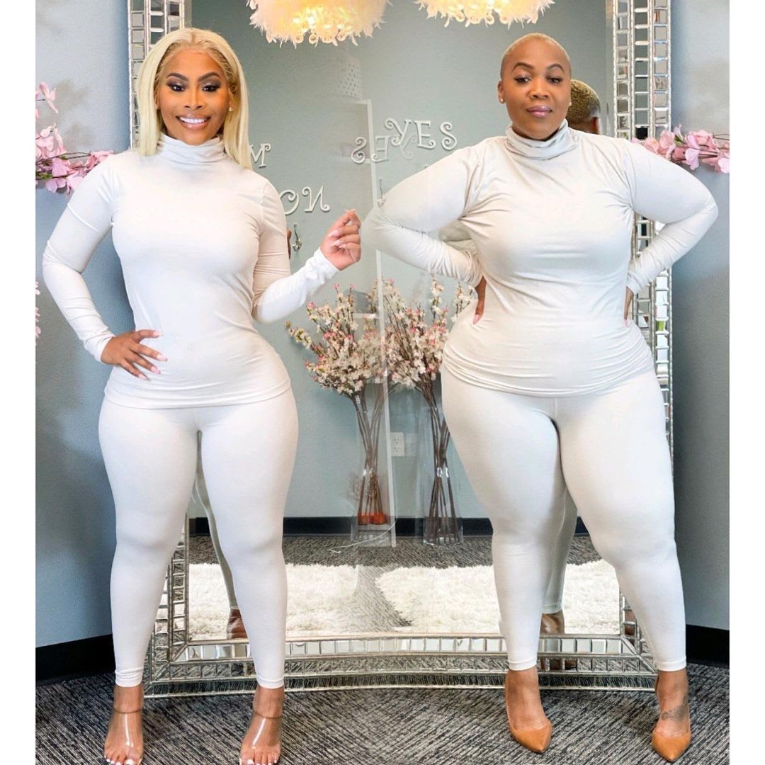 Solid Color Turtleneck Casual Two-piece Suit view 10
