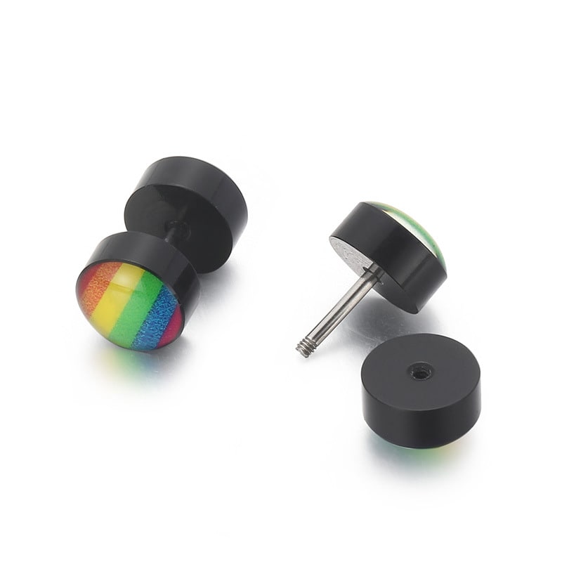 Stainless Steel Fashion Creative Rainbow Geometric Earrings view 4