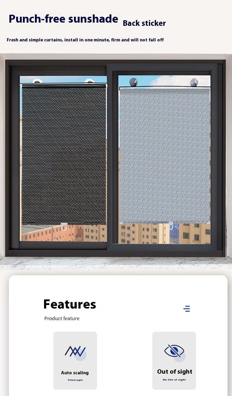 Household Window Sun Protection Punch-free Shading Balcony Shutter view 11