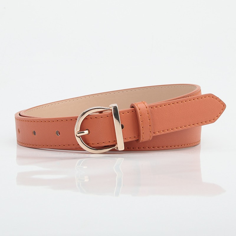 Fashionable All-match D-type Alloy Pin Buckle Women's Belt view 2