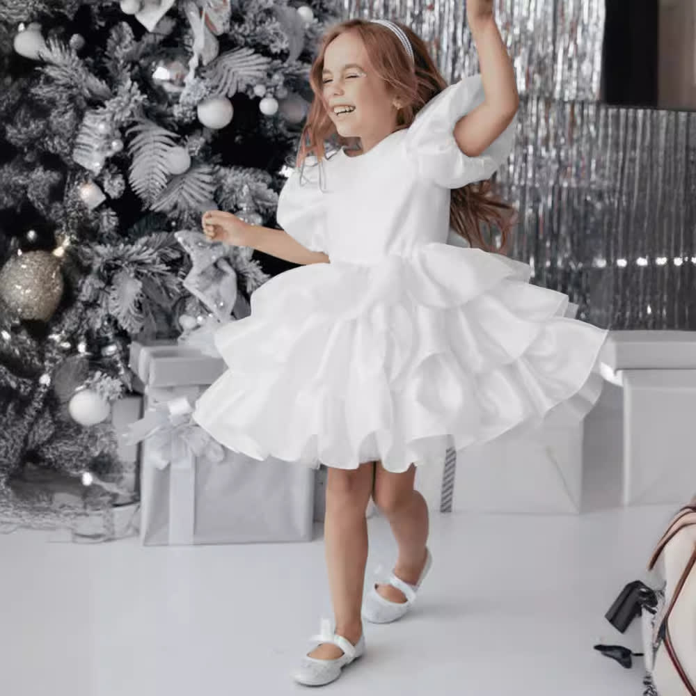 Dresses Of Bride Fellow Kids Bow Short Sleeve view 11