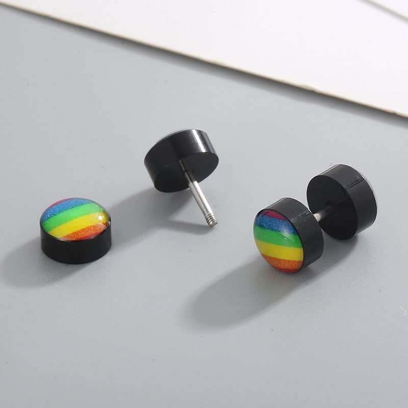 Stainless Steel Fashion Creative Rainbow Geometric Earrings view 11