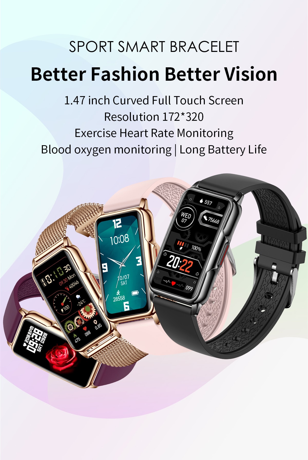 Outdoor Smart Sport Bracelet Multi-functional Health Monitoring Watch Women view 12