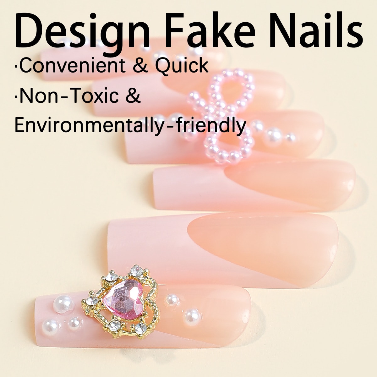 Women's Love Diamond Bow Wear Nail Tip view 6