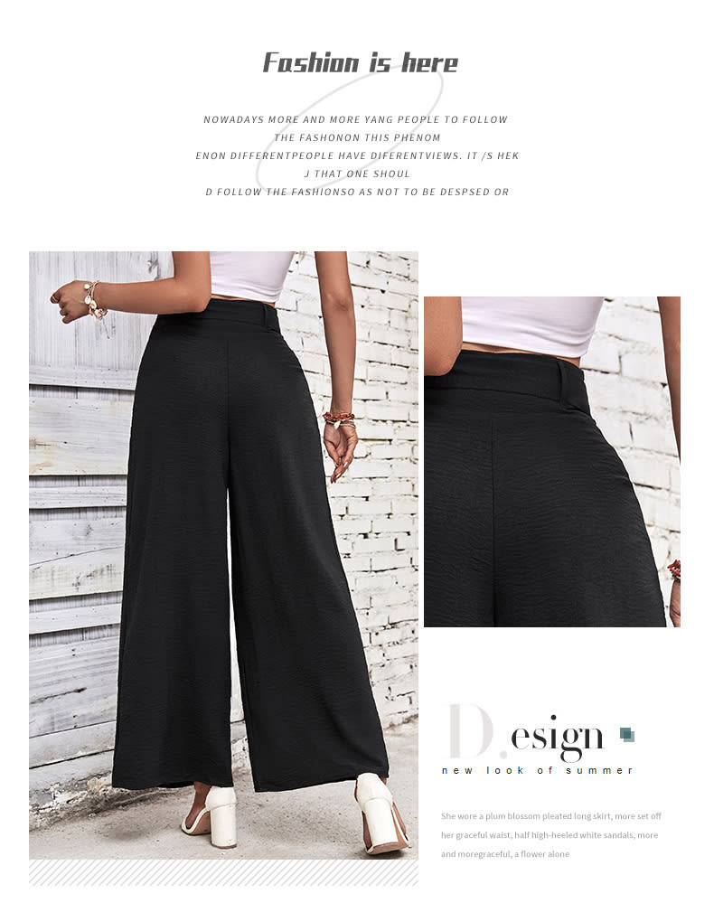 Foreign Trade High Waist Wide Leg Casual Trousers view 23