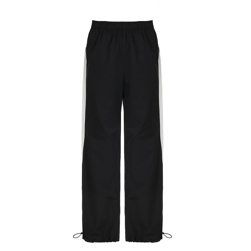 American Street Style Stitching Lightweight Woven Pants Low Waist Loose Casual Pants view 9