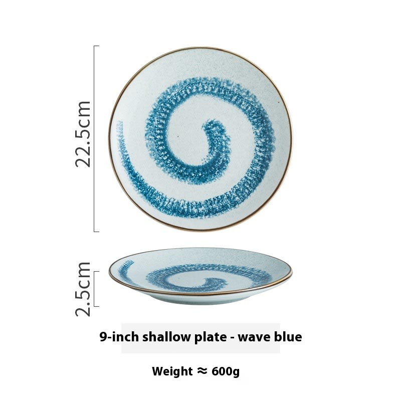 Creative Ceramic Round Shallow Household Western Cuisine Steak Plate view 24