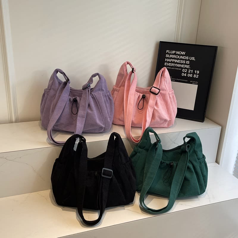 Solid Color Retro Casual Easy Matching Tote Bag view 5