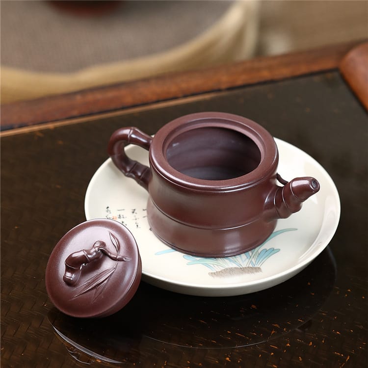 Handmade Applique Bamboo Joint Han Tile Teapot Tea Set view 2