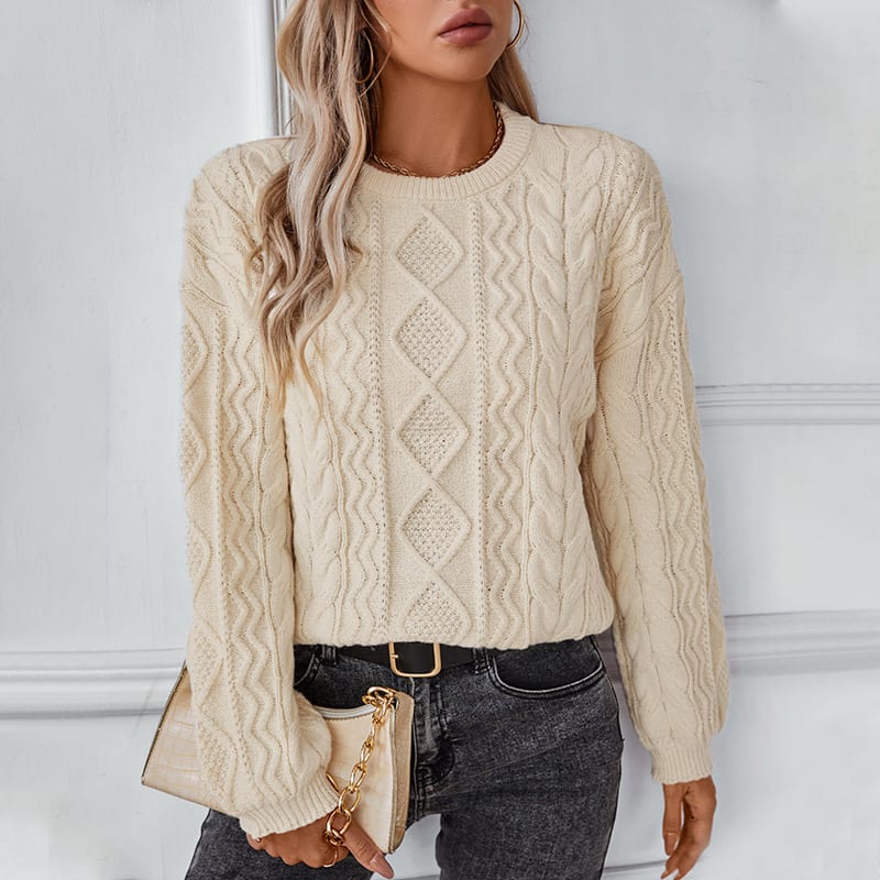 Women's Retro Loose Long-sleeved Sweater Top view 3
