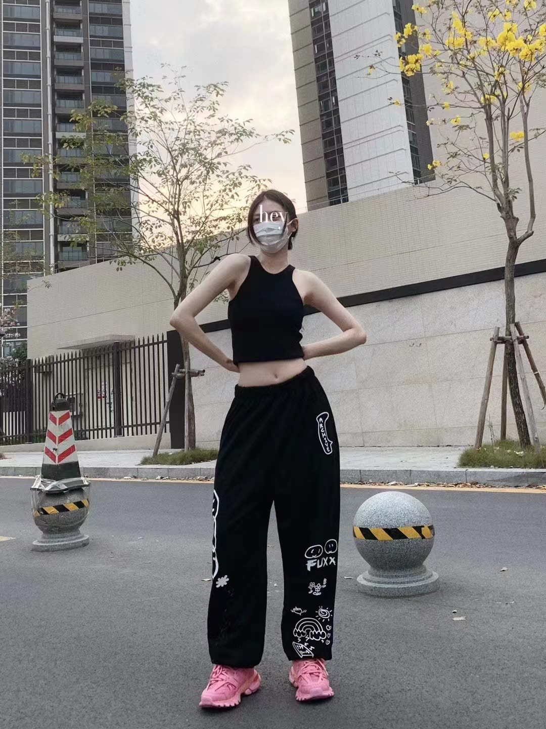 Graffiti Letter Loose Straight-leg Wide-leg Pants view 7