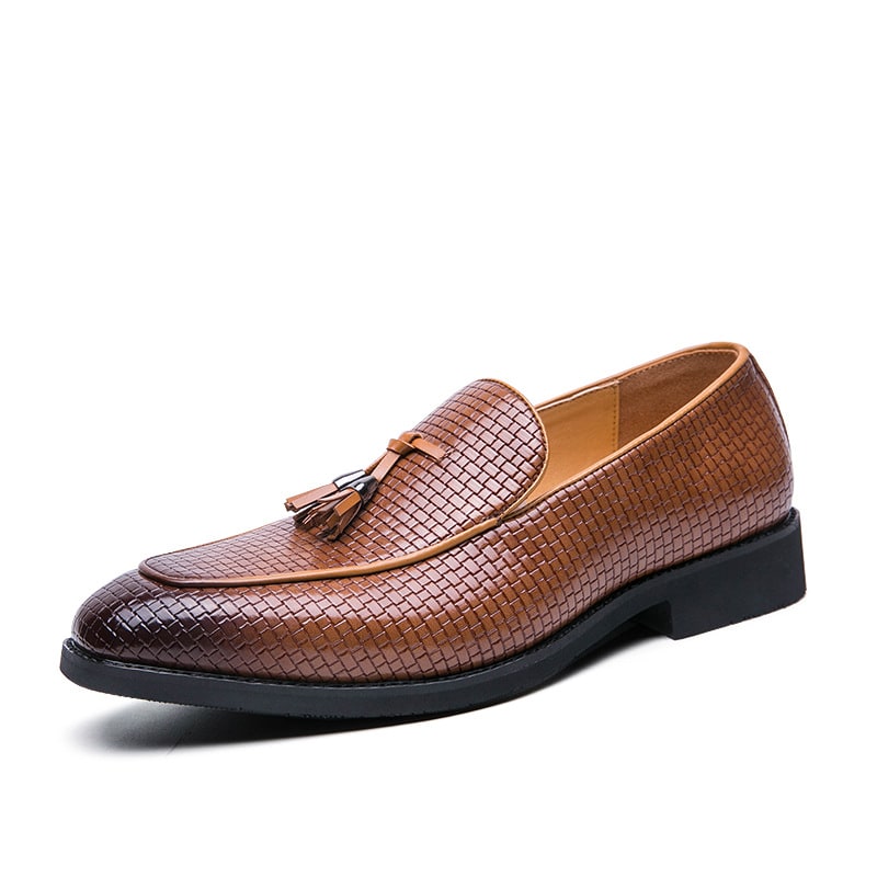 Pointed Men's Slip On Leather Shoes view 12