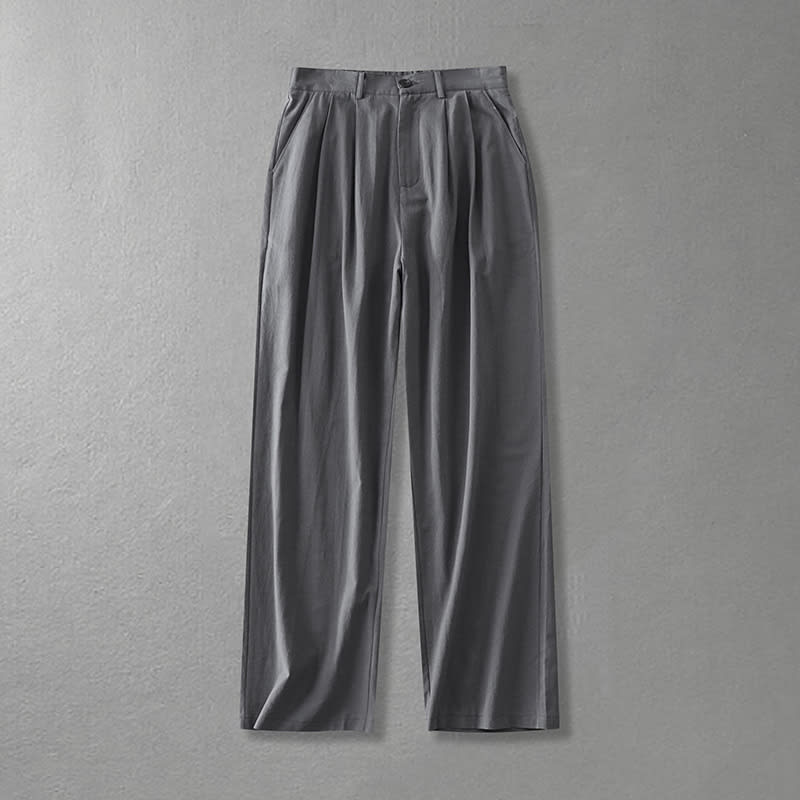 Cotton Linen Pants Men's Autumn Loose Straight view 3