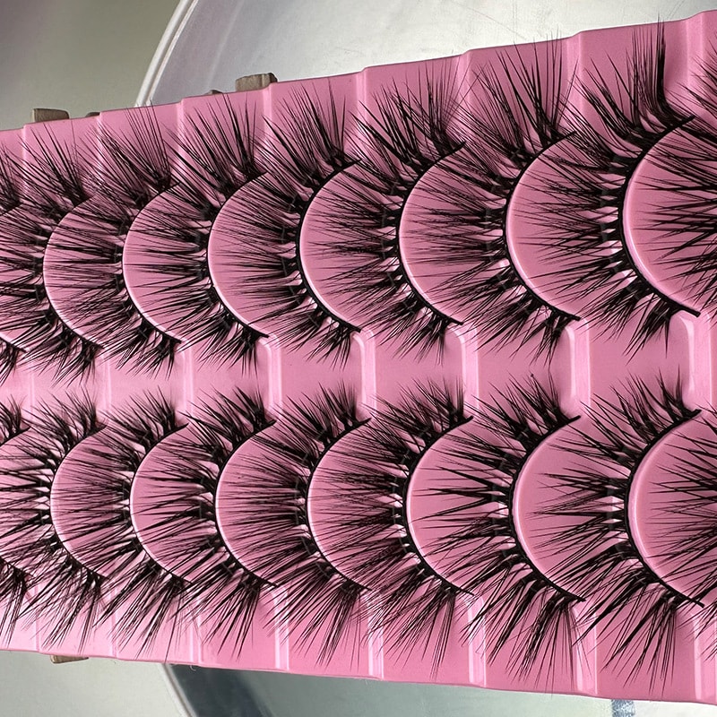 10 Pairs Of False Eyelashes With Natural And Thick Curl view 3