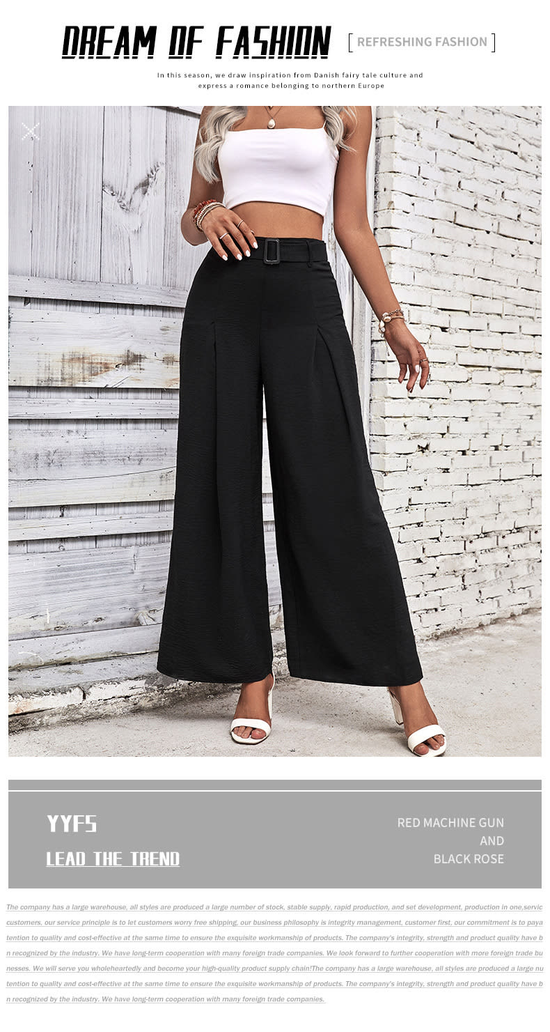 Foreign Trade High Waist Wide Leg Casual Trousers view 28