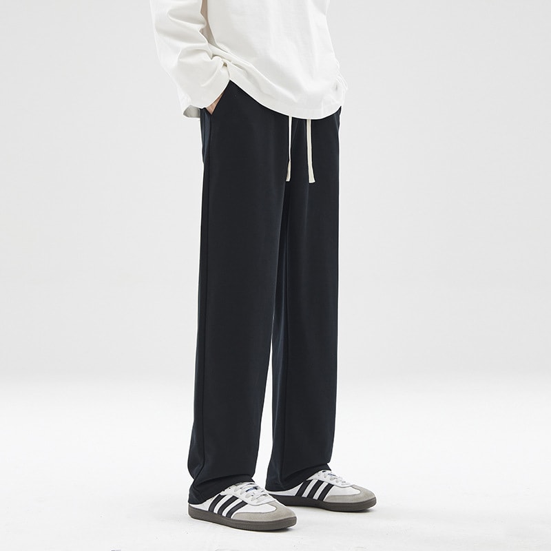 Fashion Brand Draping Effect Straight Gray Sweatpants Men view 6