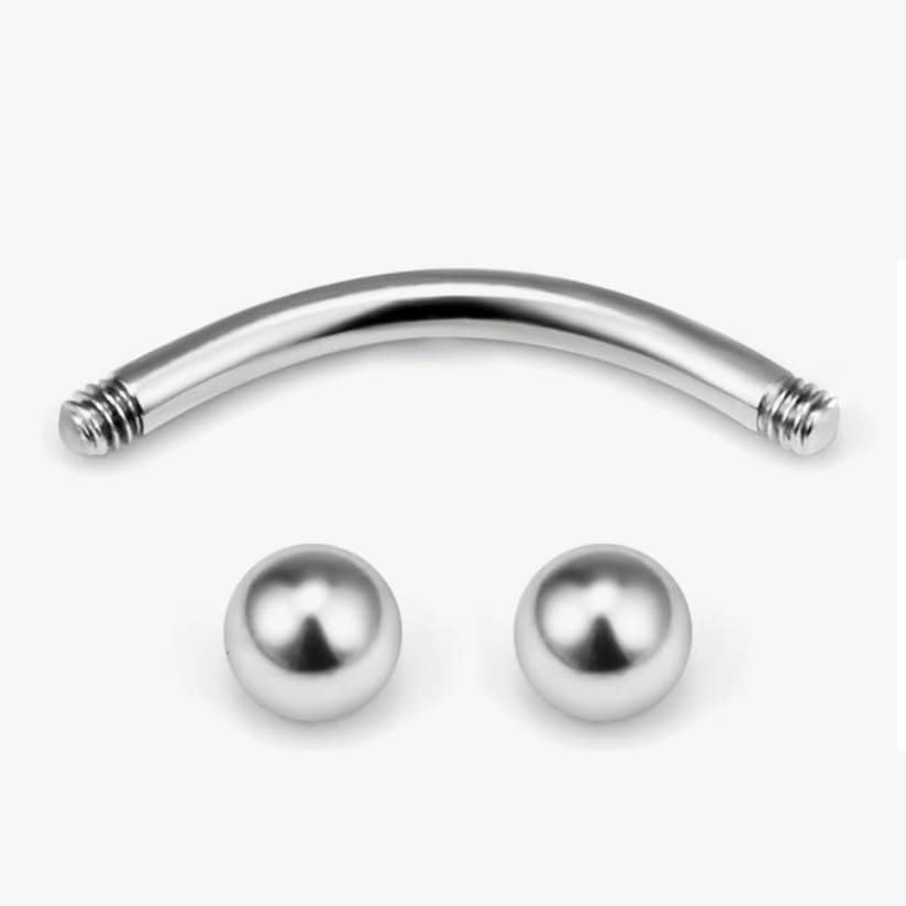 Stainless Steel Brow Nail Curved Rod Ball Piercing Jewelry view 4