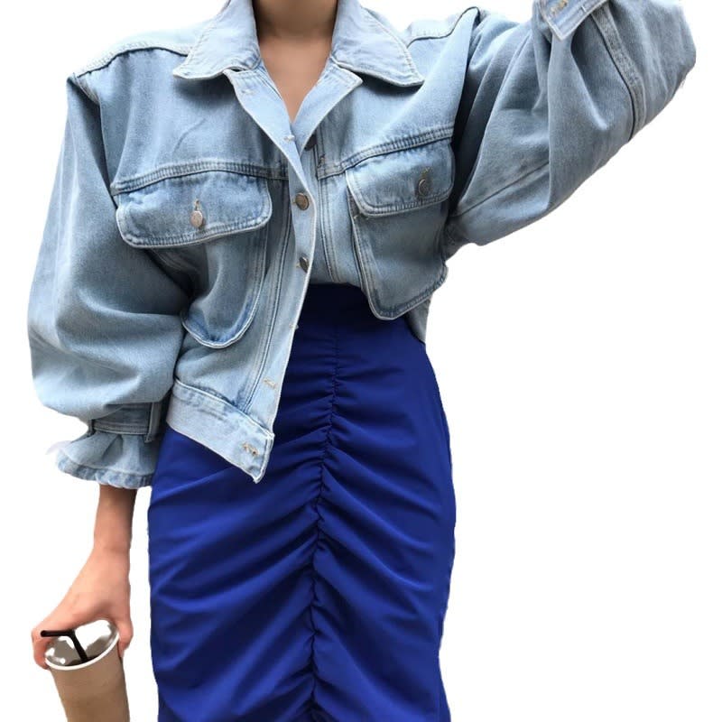 Fashion Short Personalized Denim Coat For Women view 1