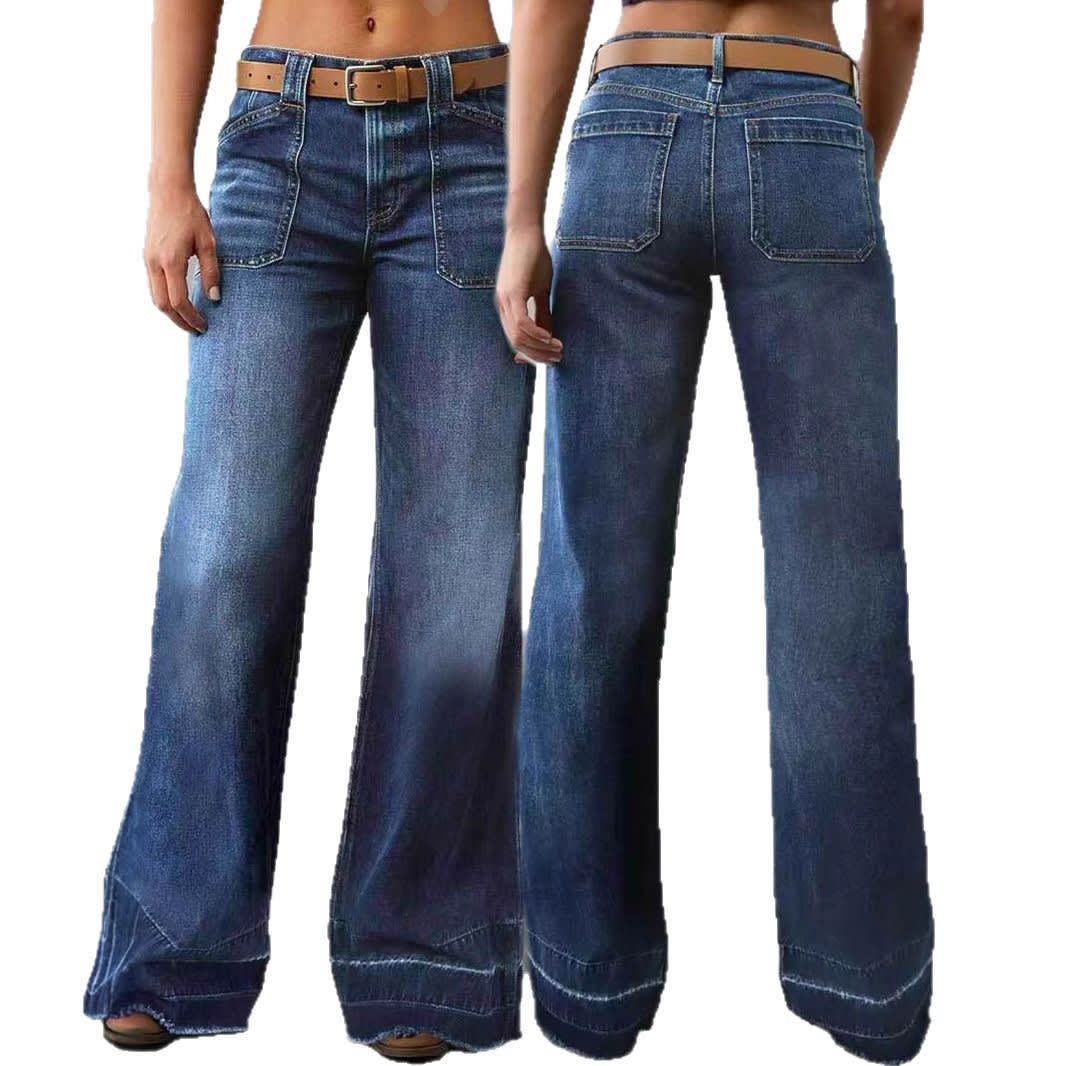 Retro High Waist Straight Loose Slimming And All-matching Jeans view 8
