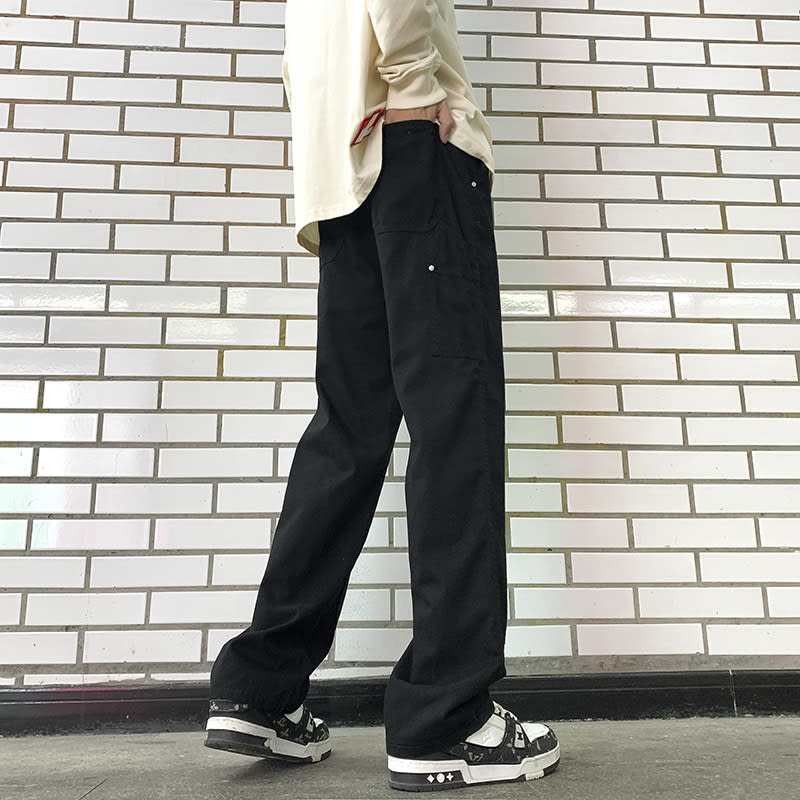 Double-knee Willow Logging Overalls Men's Loose Straight Casual Pants view 7