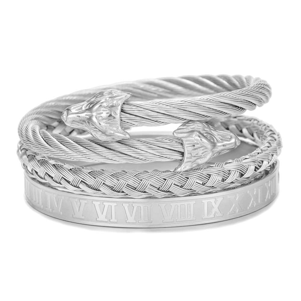 Titanium Steel Bracelet Suit Punk Creative Personality Roman view 22