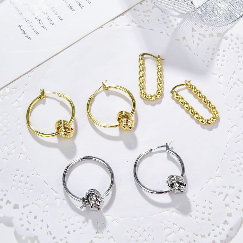 Ball Earrings Women's Accessories Square Threaded Form Simple Earrings view 4