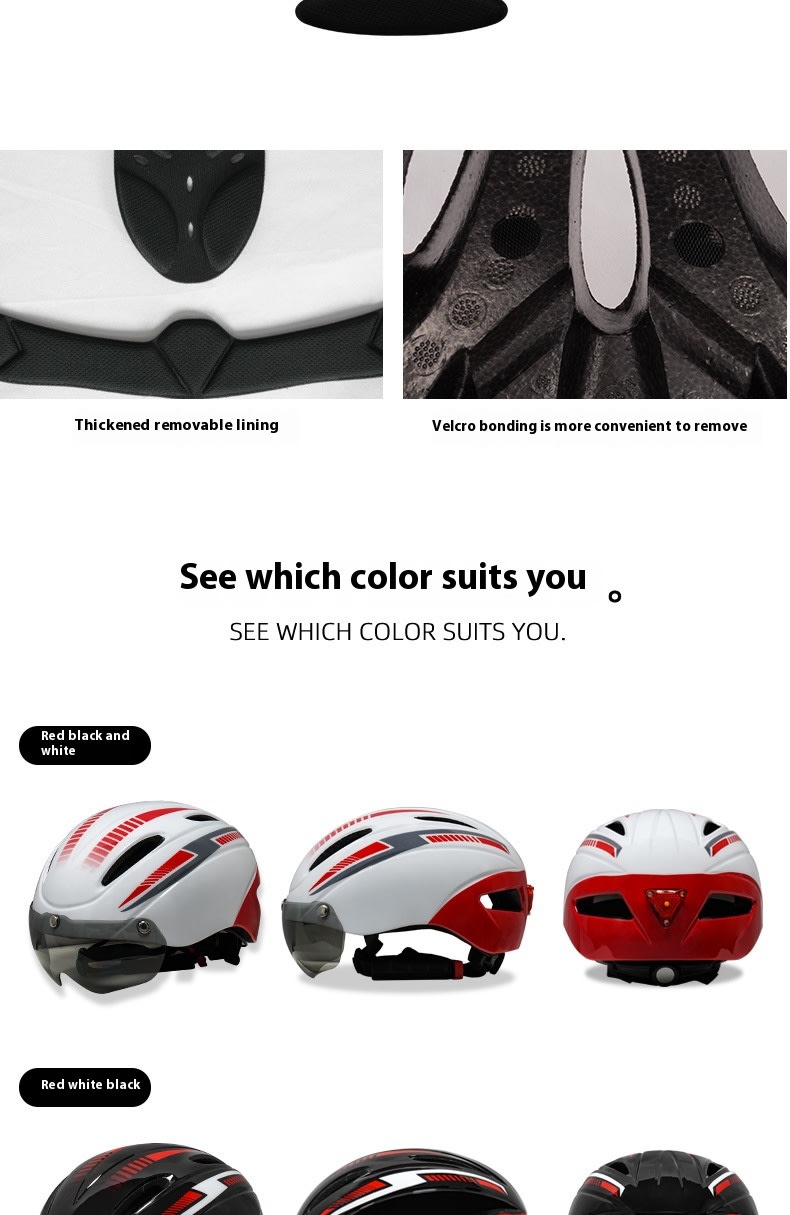 Bicycle Helmet Riding Helmet Sports Helmet Goggles Riding Helmet Restraint Taillight view 7