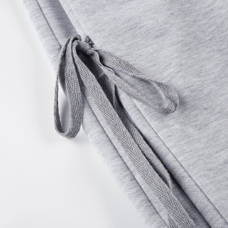 Side Bow Bandage Loose Sports Casual Pants view 12