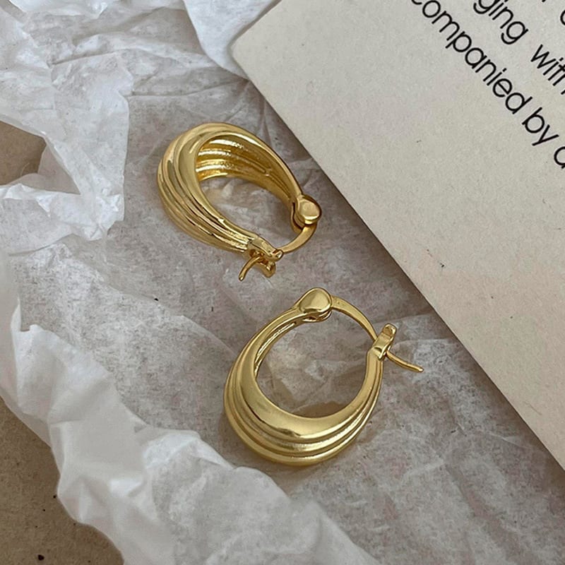 Simple Argent Pur Grain Earrings For Women view 9