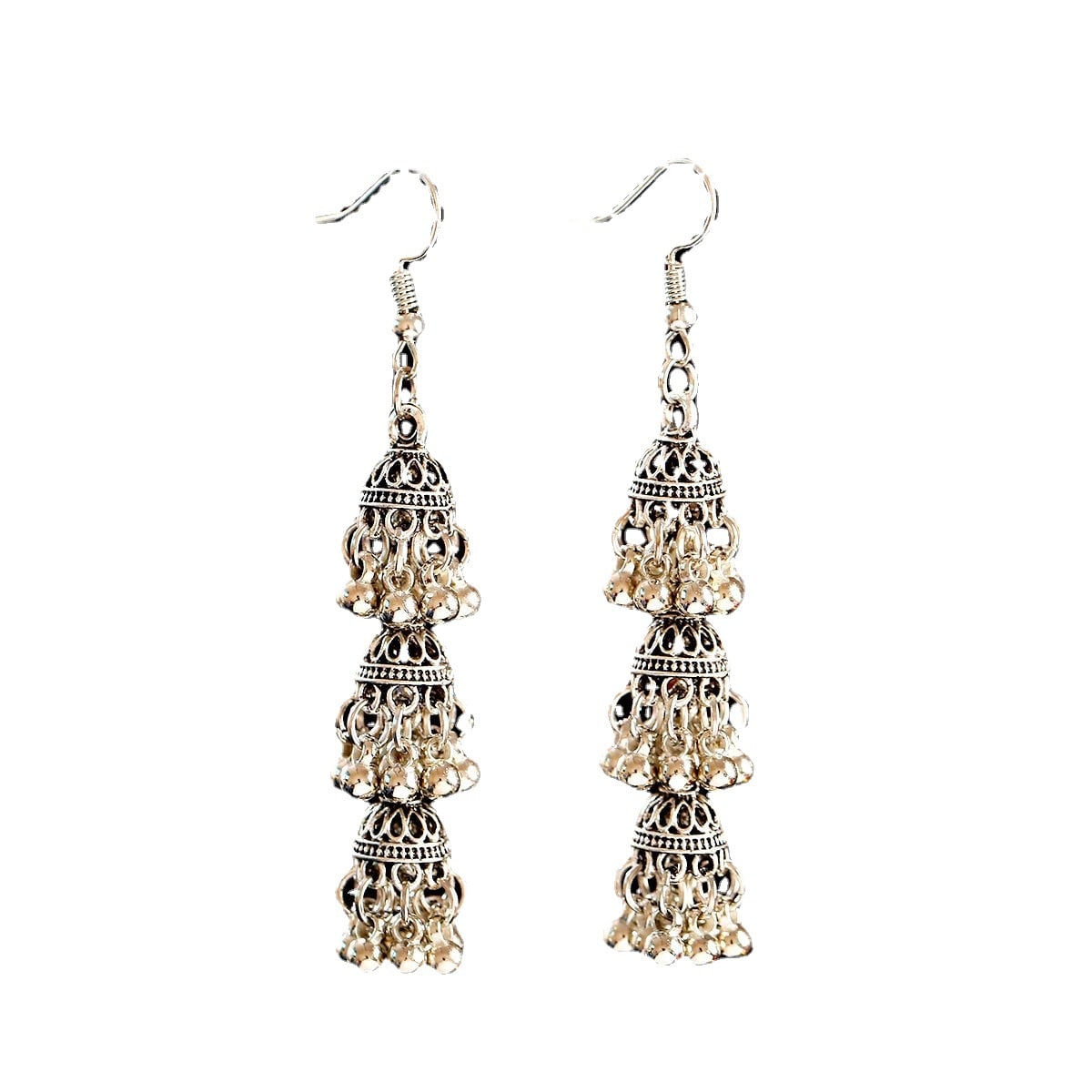 Fashion Retro Bell Tassel Indonesian Ethnic Style Multi-layer Earrings view 6