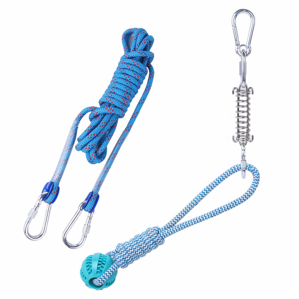 Outdoor Funny Dog Toy Stainless Steel Spring Suspension Cotton String Households Outdoor Toy Training view 15