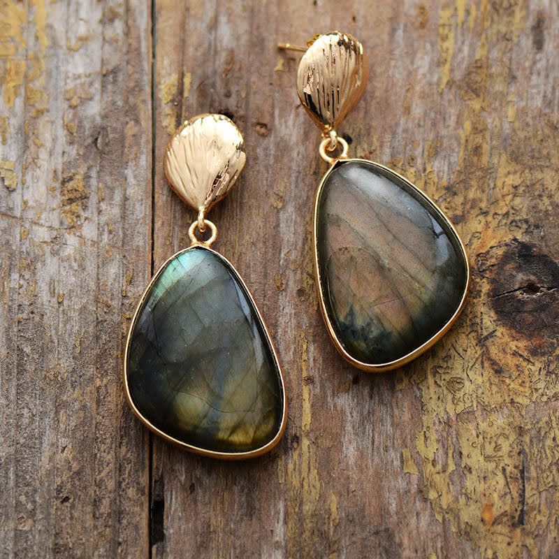 Labradorite Earrings Popular Natural Stone Ornament view 2