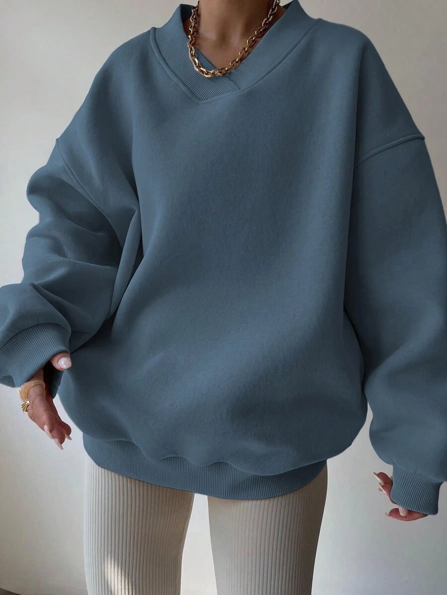 Women's Casual Solid Color Long Sleeve Crew Neck Sweater view 9