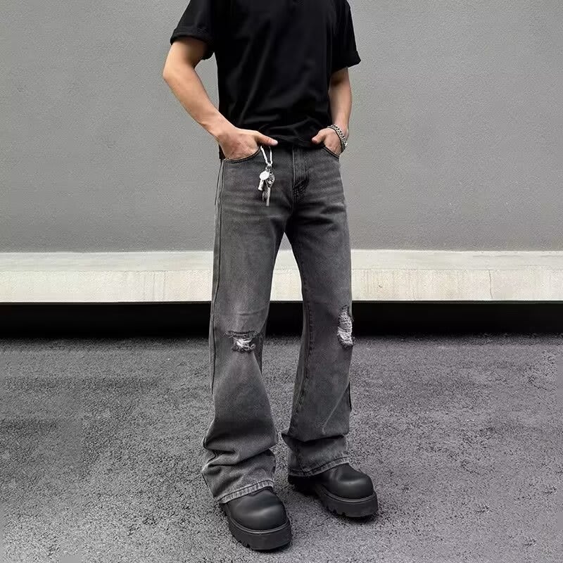 American High Street Smoky Gray Ripped Jeans view 4