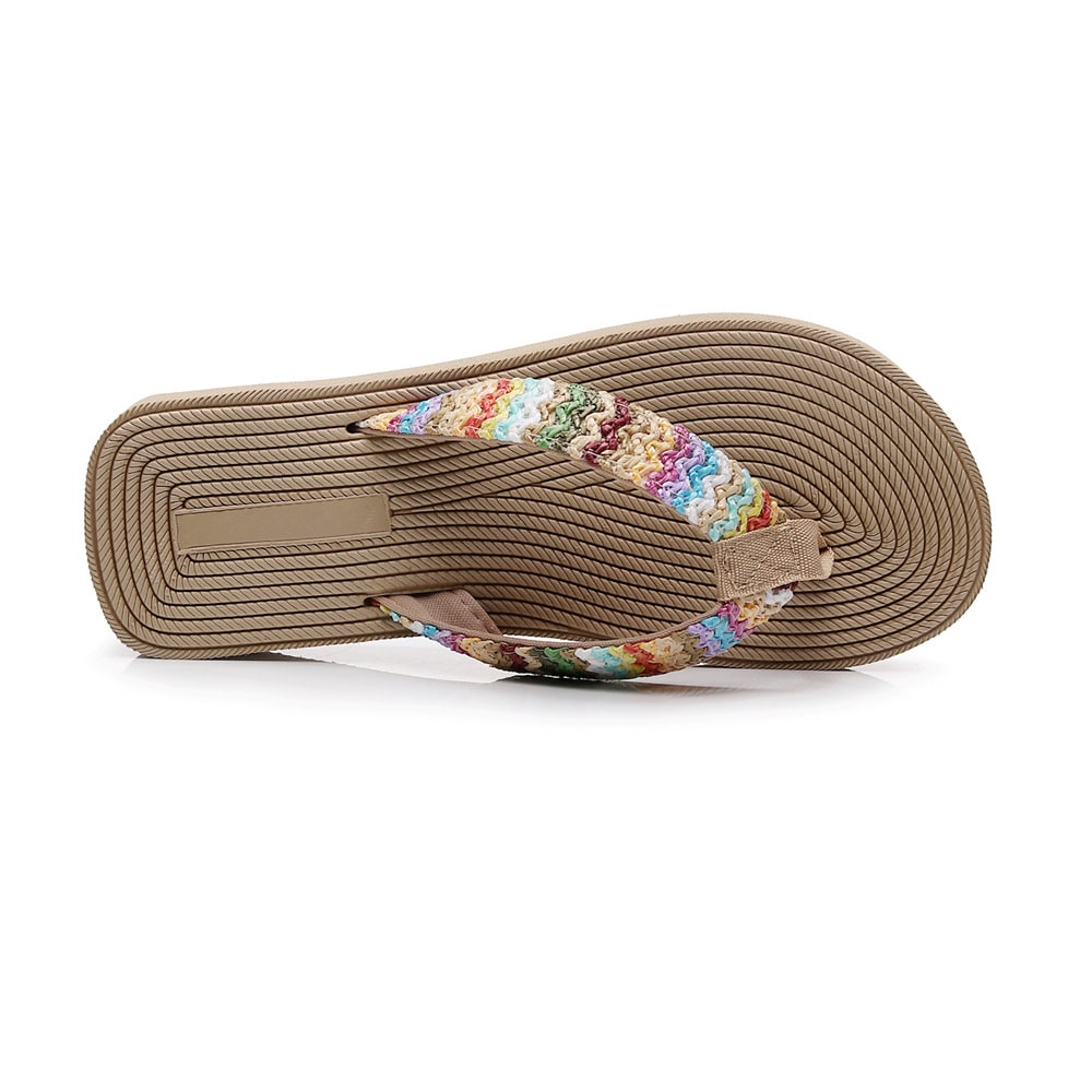 Women's PP Grass Imitation Woven Flip Flops Fashion Outerwear Wedge Beach Flip-flops Sandals view 10