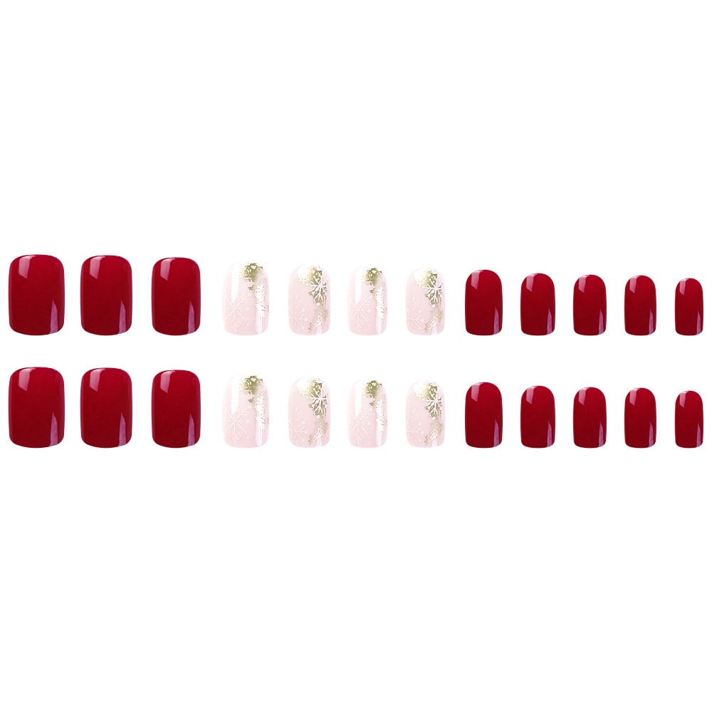 Christmas Jelly Glue Nail Sticker Wear Fake Nails view 3