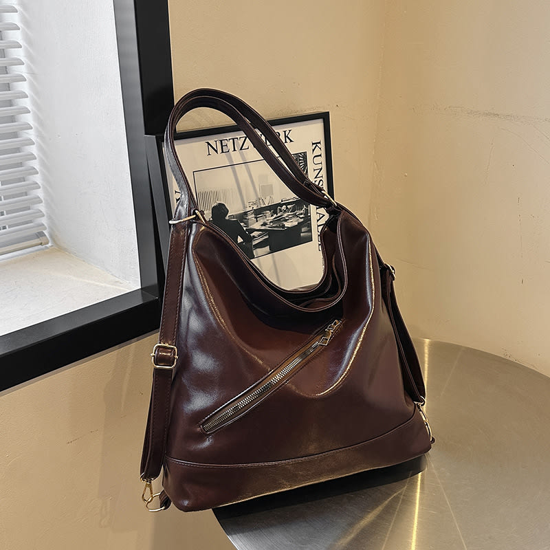 Retro Commuter Texture Large Capacity Korean Style Messenger Bag view 7