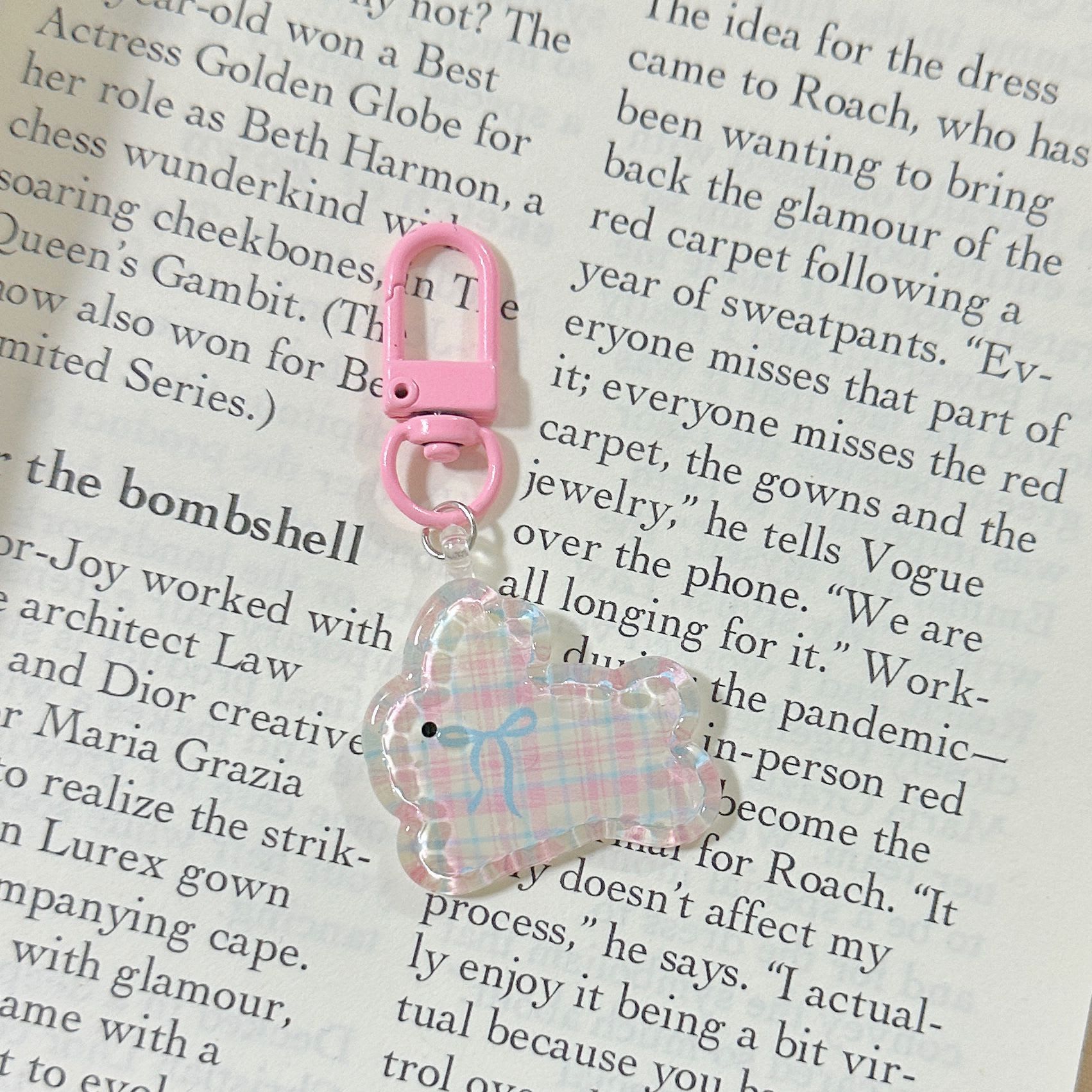 Transparent Five Rabbit Keychain Ins Sweet Girl view 13