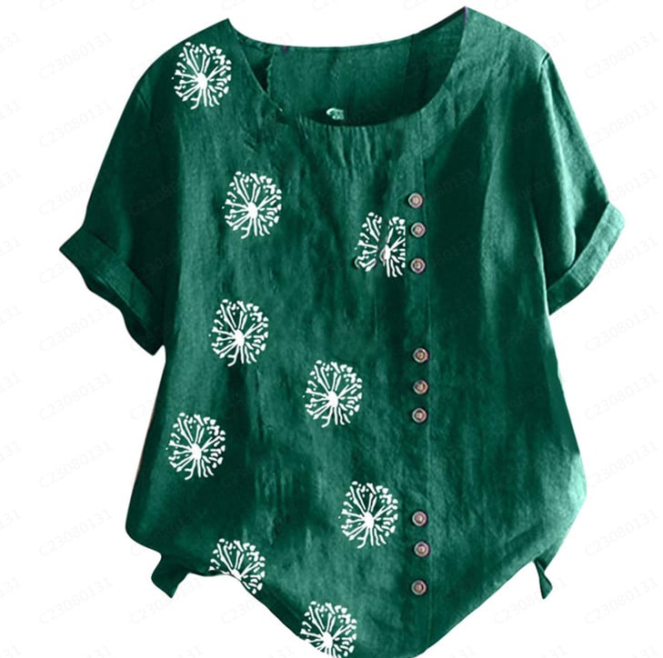 Women's Top Clinch Vintage Cotton And Linen Printing view 5