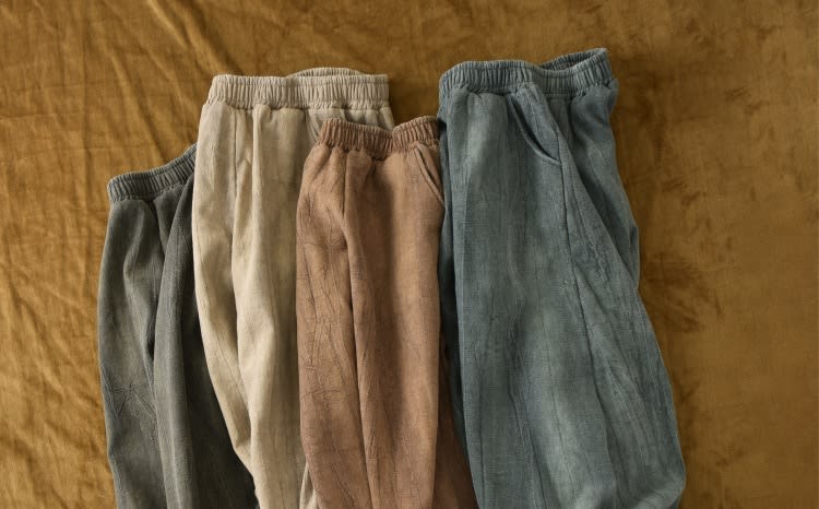 Tie-dyed Old Padded Fleece Trousers Winter Cotton And Linen Women's New view 18