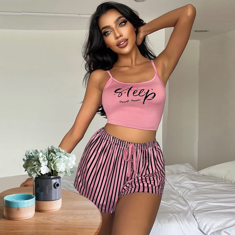 Letter Stripes Printed Ladies' Homewear view 5