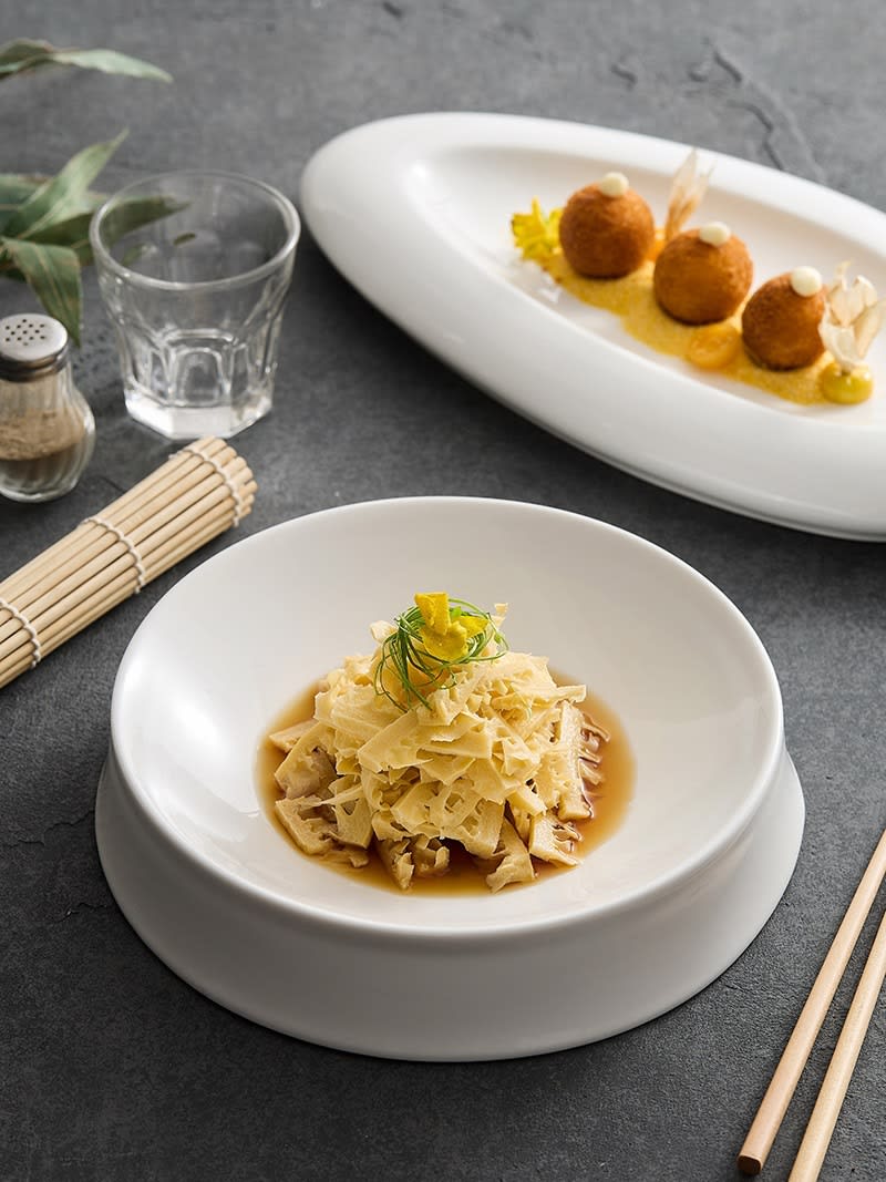 Irregular White Ceramic Dinner Plate view 6