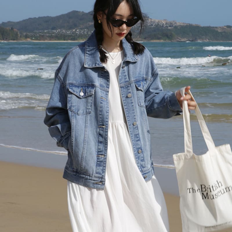 Slimming American Vintage Denim Jacket Ins view 2
