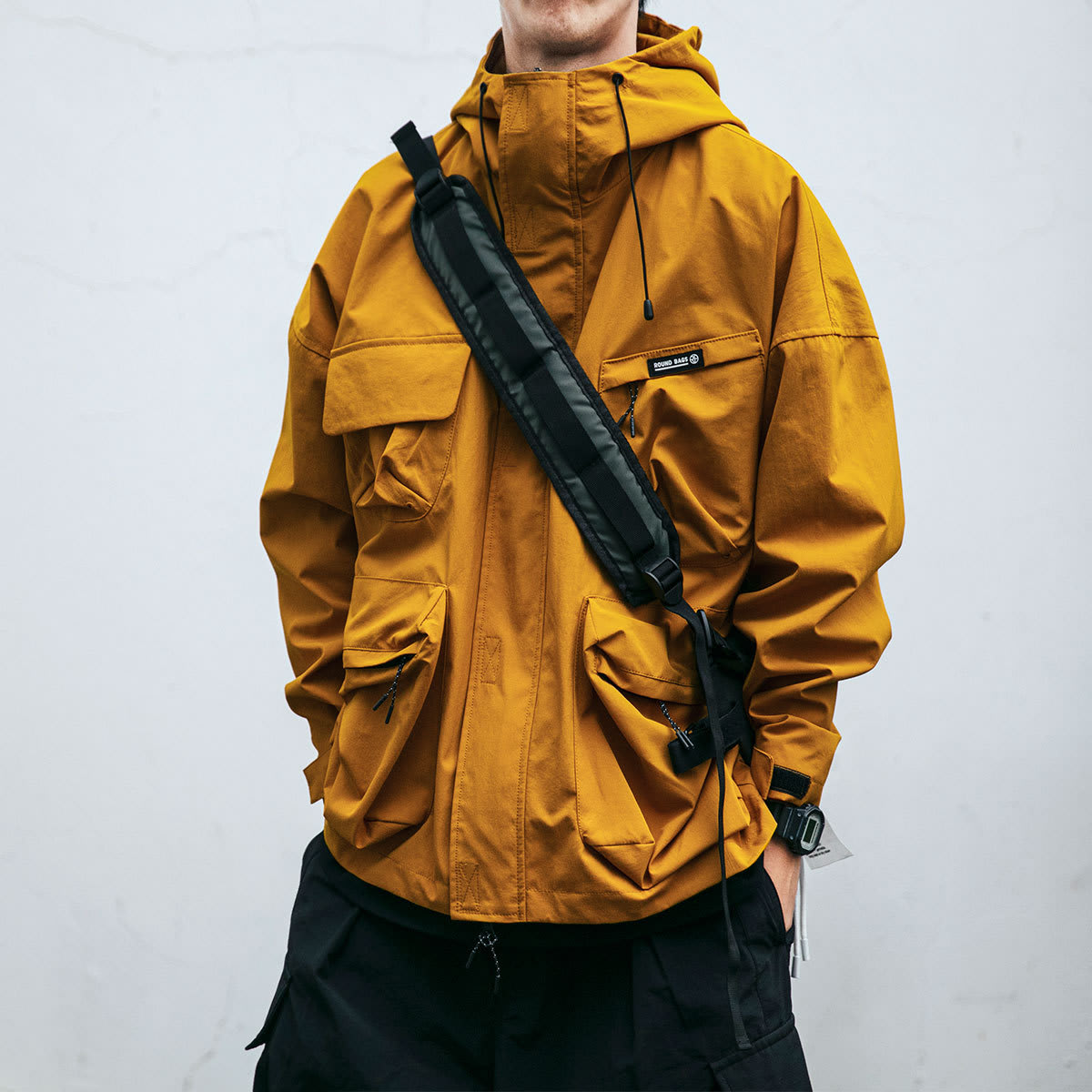 Hooded Jacket Men's Loose Three-dimensional Pocket Functional Windproof Jacket Casual Clothing view 7