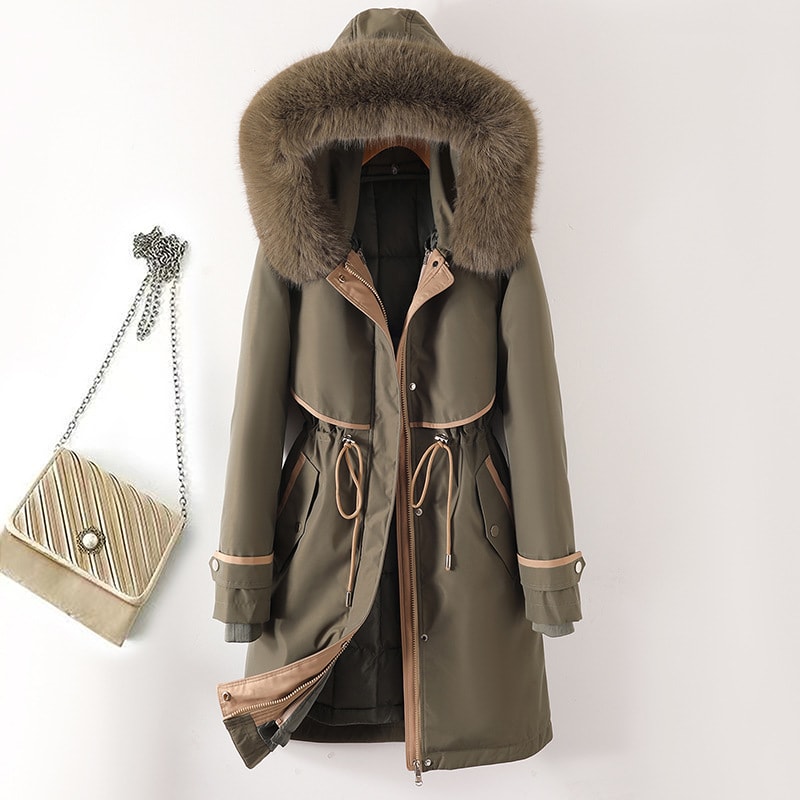 Women's Cotton-padded Coat With Removable Lining Hooded Down view 4